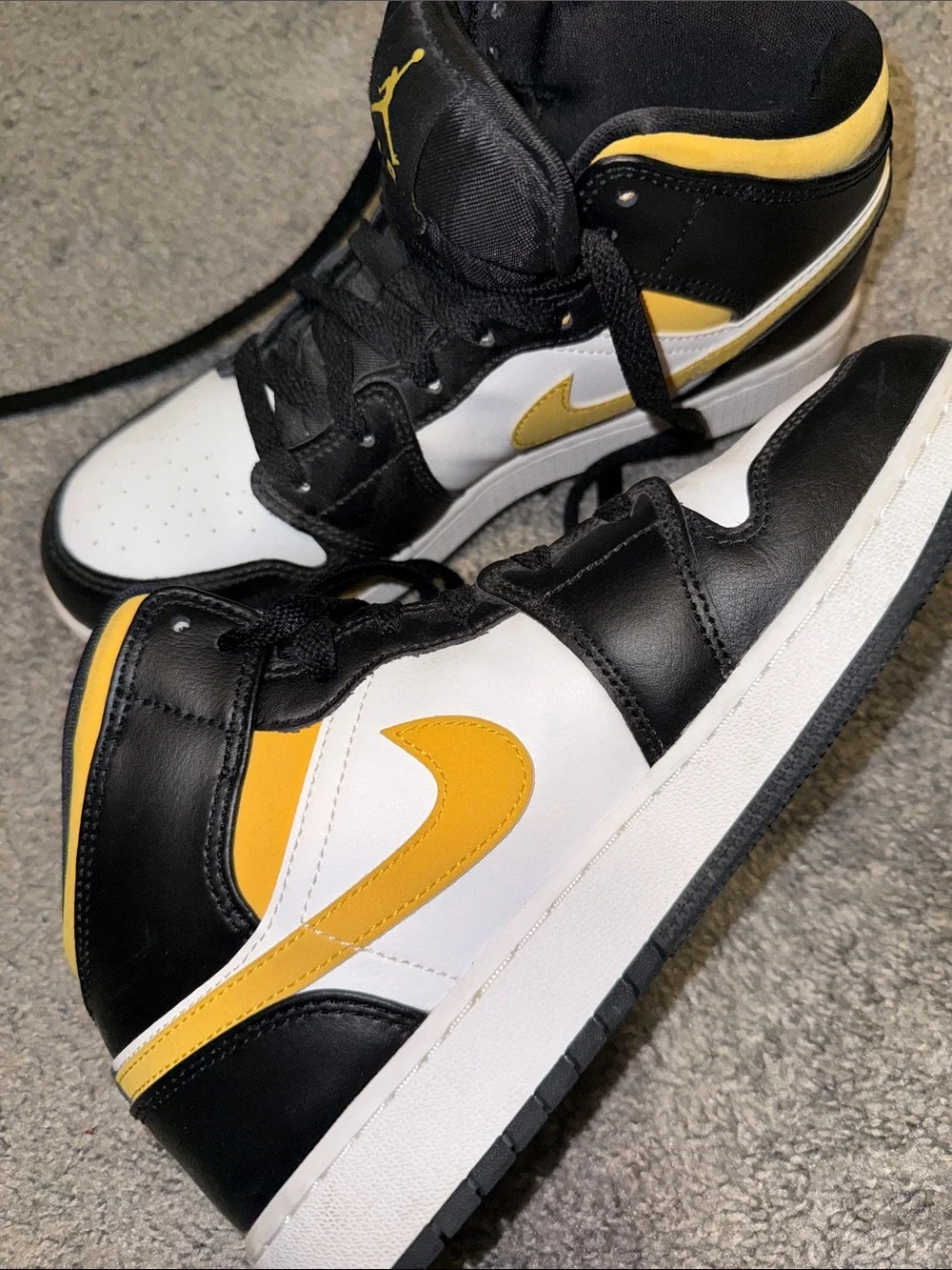 Jordan Sneakers in Black, White, Yellow